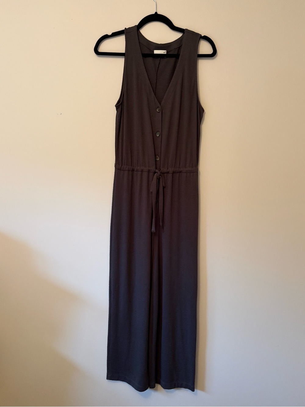 Aritzia Wilfred Free Knit Wide-Leg Jumpsuit Charcoal Grey M